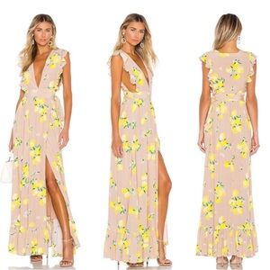 Majorelle Sweet Pea Wrap Dress Tan Lemon